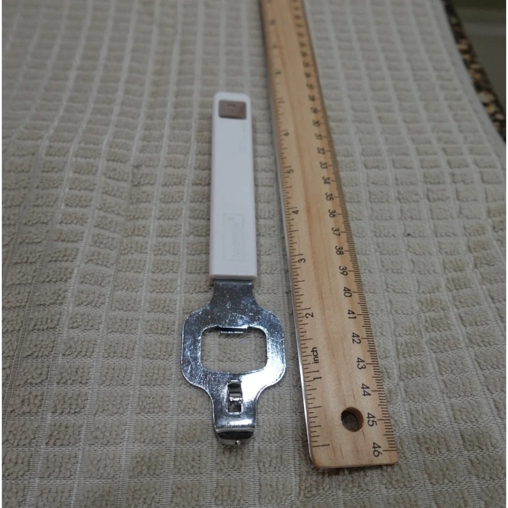 Kamenstein Bottle and Can Opener White Handle Stainless Steel Church‎ Key 6.25in